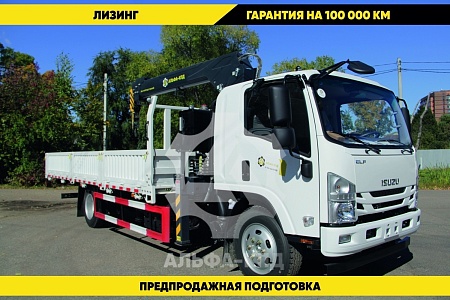 Бортовой автомобиль Isuzu Elf 4х2, 190 л.с, борт 6 м, с КМУ 5 т (КПП - автомат) Бортовой автомобиль Isuzu Elf 4х2, 190 л.с, борт 6 м, с КМУ 5 т (КПП - автомат)