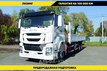 Бортовой автомобиль на шасси Isuzu Giga 6х4, 300 л.с, борт 8.5 м, с КМУ 8 т Бортовой автомобиль на шасси Isuzu Giga 6х4, 300 л.с, борт 8.5 м, с КМУ 8 т
